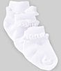 Edgehill Collection Baby Girls Ruffle Lace 3-Pack Socks - Image 1