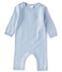 Color:Light Blue - Image 1 - Baby Newborn-12 Months Long-Sleeve Button Detail Cashmere Coverall