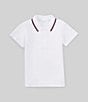 Color:White - Image 1 - Little Boys 2T-7 Short Sleeve Pique Knit Polo Shirt Top