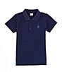 Color:Navy - Image 1 - Little Boys 2T-7 Short Sleeve Pique Knit Polo Shirt Top