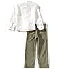 Edgehill Collection Little/Big Boys Woven Pants Set, Color:Green - Image 2