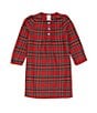 Color:Red - Image 1 - Little Girl 2T-6 Long Sleeve Plaid Pajama Gown