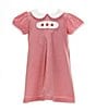 Edgehill Collection Little Girls 2T-6X Peter Pan Cap Sleeve Tab Dress, Color:Red - Image 1