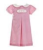 Color:Pink - Image 1 - Little Girls 2T-6X Peter Pan Cap Sleeve Tab Dress