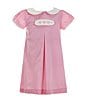 Edgehill Collection Little Girls 2T-6X Peter Pan Cap Sleeve Tab Dress, Color:Pink - Image 1
