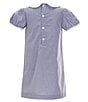 Edgehill Collection Little Girls 2T-6X Peter Pan Cap Sleeve Tab Dress, Color:Navy - Image 2