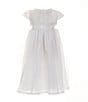 Color:White - Image 1 - Little girls 2T-6X Round Neck Short Sleeve Lace Heirloom Dress