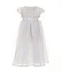 Edgehill Collection Little Girls 2T-6X Round Neck Short Sleeve Lace Heirloom Dress, Color:White - Image 1