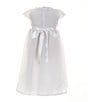 Color:White - Image 2 - Little girls 2T-6X Round Neck Short Sleeve Lace Heirloom Dress