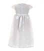Edgehill Collection Little Girls 2T-6X Round Neck Short Sleeve Lace Heirloom Dress, Color:White - Image 2