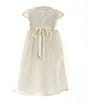 Edgehill Collection Little Girls 2T-6X Round Neck Short Sleeve Lace Heirloom Dress, Color:Ivory - Image 2