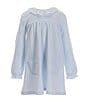 Color:Blue - Image 1 - Little Girl 2T-6X Ruffle Round Neck Long Sleeve Solid Knit Dress
