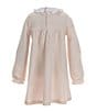 Color:Pink - Image 2 - Little Girl 2T-6X Ruffle Round Neck Long Sleeve Solid Knit Dress