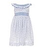 Edgehill Collection Little Girls 2T-6X Smocked Peter Pan Collar Sleeveless Dress, Color:Blue - Image 1