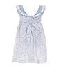 Edgehill Collection Little Girls 2T-6X Smocked Peter Pan Collar Sleeveless Dress, Color:Blue - Image 2