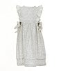 Edgehill Collection Little Girls 2T-6X Gingham Side-Tie Sleeveless Floral Dress, Color:Green - Image 1