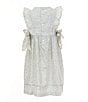 Edgehill Collection Little Girls 2T-6X Gingham Side-Tie Sleeveless Floral Dress, Color:Green - Image 2
