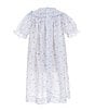 Color:Blue - Image 2 - Little Girls 2T-6X Round Neck Short Sleeve Bishop Swiss Dot Dress