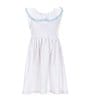 Color:White - Image 1 - Little Girls 2T-6X Americana Ruffle Ric Rac Pique Dress