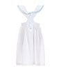 Color:White - Image 2 - Little Girls 2T-6X Americana Ruffle Ric Rac Pique Dress