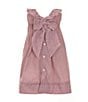 Color:Red - Image 2 - Little Girls 2T-6X Family Matching Scallop Collar Stripe Dress