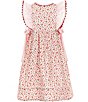 Edgehill Collection Little Girls 2T-6X Sleeveless Cherry Print Side Bow Dress, Color:Pink - Image 1