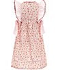 Edgehill Collection Little Girls 2T-6X Sleeveless Cherry Print Side Bow Dress, Color:Pink - Image 2