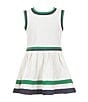 Edgehill Collection Little Girls Sleeveless Tennis Dress, Color:White - Image 1