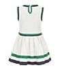 Edgehill Collection Little Girls Sleeveless Tennis Dress, Color:White - Image 2