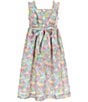 Edgehill Collection Little Girls 2T-6X Smocked Floral Print Sleeveless Ruffle Dress, Color:Pink - Image 2