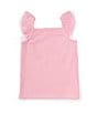 Color:Pink - Image 1 - Little Girls 2T-6X Square Neck Ruffle Sleeveless Stripe Tank Top