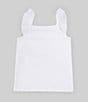 Color:White - Image 2 - Little Girls 2T-6X Square Neck Ruffle Sleeveless Tank Top