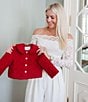 Edgehill Collection x Darby Fallon Clark Baby Girls 12-24 Months Darby Quilted Jacket, Color:Red - Image 3