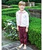 Edgehill Collection x Darby Fallon Clark Little Boys Tod Plaid Pull-On Pants, Color:Burgundy - Image 3