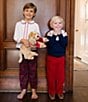 Edgehill Collection x Darby Fallon Clark Little Boys Rober Velvet Pants, Color:Red - Image 3