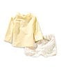 Edgehill Collection x Kristin Ellen Hockman Baby Boys 3-24 Months Archie Solid Rashguard & Floral Print Swim Trunks Set, Color:Ivory - Image 1