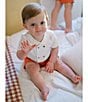 Edgehill Collection x Kristin Ellen Hockman Baby Boys 3-24 Months Augie Embroidered Sailor Collar & Shorts Set, Color:Coral - Image 4