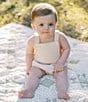 Edgehill Collection x Kristin Ellen Hockman Baby Boys Newborn-24 Months Alfie Tan Gingham Sunsuit Bubble, Color:Tan - Image 3
