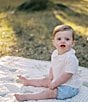 Edgehill Collection x Kristin Ellen Hockman Baby Boys Linen Blend Felix Top & Stripe Short Set, Color:Blue - Image 3