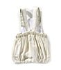 Edgehill Collection x Kristin Ellen Hockman Baby Boys Newborn-24 Months Hugo Green Stripe Linen Sunsuit Bubble, Color:Green - Image 2