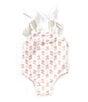 Edgehill Collection x Kristin Ellen Hockman Baby Girls 3-24 Month Sybil Square Neck Floral One-Piece Swimsuit, Color:Ivory - Image 1