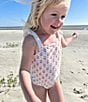 Edgehill Collection x Kristin Ellen Hockman Baby Girls 3-24 Month Sybil Square Neck Floral One-Piece Swimsuit, Color:Ivory - Image 4