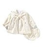 Edgehill Collection x Kristin Ellen Hockman Baby Girls 3-24 Months Astrid Linen Sailor Dress, Color:White - Image 1