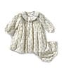 Edgehill Collection x Kristin Ellen Hockman Baby Girls 3-24 Months Edie Ruffle Collar Long Sleeve Sunflower Dress, Color:Blue - Image 1