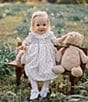 Edgehill Collection x Kristin Ellen Hockman Baby Girls 3-24 Months Edie Ruffle Collar Long Sleeve Sunflower Dress, Color:Blue - Image 4