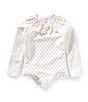 Edgehill Collection x Kristin Ellen Hockman Baby Girls 3-24 Months Greta Yellow Floral One-Piece Swimsuit, Color:Ivory - Image 1