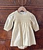 Edgehill Collection x Kristin Ellen Hockman Baby Girls 3-24 Months Margaret Long Sleeve Smocked Linen Blend Dress, Color:Yellow - Image 3