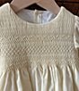 Edgehill Collection x Kristin Ellen Hockman Baby Girls 3-24 Months Margaret Long Sleeve Smocked Linen Blend Dress, Color:Yellow - Image 4