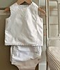 Edgehill Collection x Kristin Ellen Hockman Baby Girls Newborn-24 Months Linnea Embroidered Top & Diaper Cover Set, Color:White - Image 4