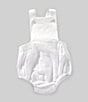 Edgehill Collection x Kristin Ellen Hockman Baby Girls Newborn-24 Months Liv Embroidered Linen Blend Sunsuit Bubble, Color:White - Image 1